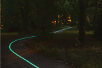 2 kilomètres de pistes cyclables avec le matériau LuminoKrom ont été testés dans la commune de Pessac en France. DR.