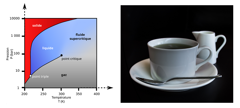 Diagramme d'état du CO2 - illustration tasse café