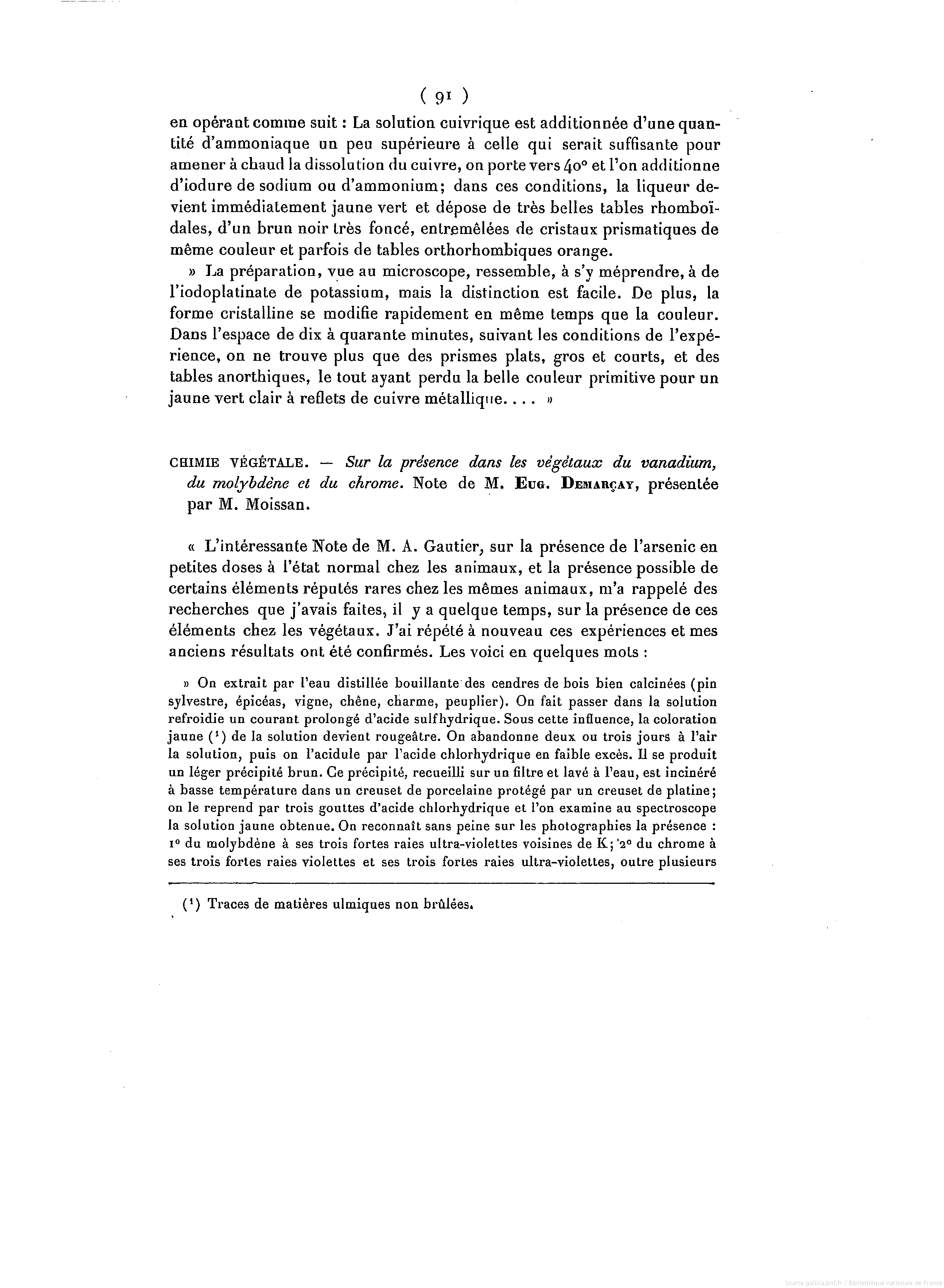 Les végétaux contiennent du vanadium, du molybdène et du chrome Les végétaux contiennent du vanadium, du molybdène et du chrome