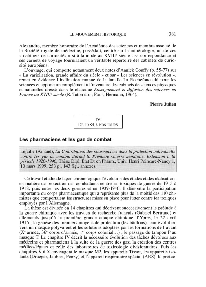Les pharmaciens et la guerre chimique Les pharmaciens et la guerre chimique