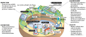 Le cycle urbain de l’eau. DCO : demande chimique en oxygène. Source : d’après Eau du grand Lyon