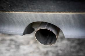Car pipe exhaust muffler rejecting carbon dioxide